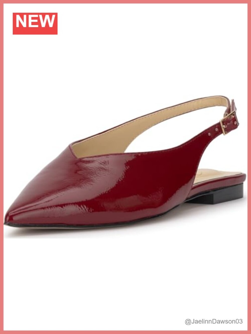 Faux Leather Pointed Toe Slingback Mule Flats